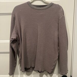 Skims Gray Textured Knit Sweater